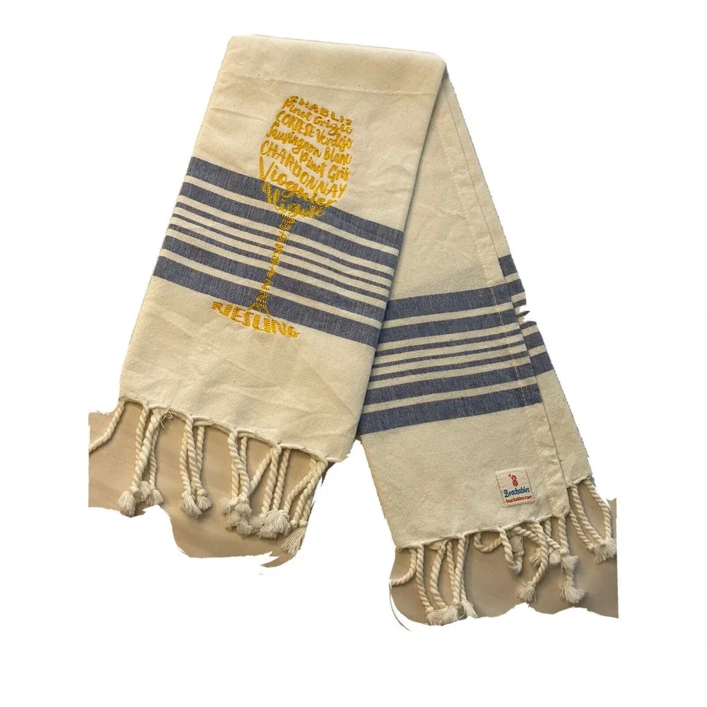 Beachable Wine Towels Set Funny Coastal Cottagecore Kitchen Bar Gift Decor